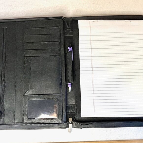 Leeds Other - Leeds Zippered Portfolio Folder/Organizer * Black Leather-like * 10"x13.5"